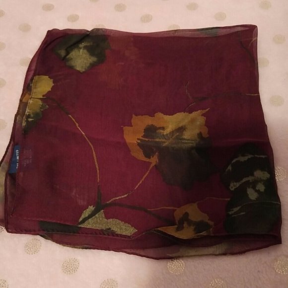 The Limited Autumn Leaves Semi-Transparent Silk Scarf - Picture 4 of 4